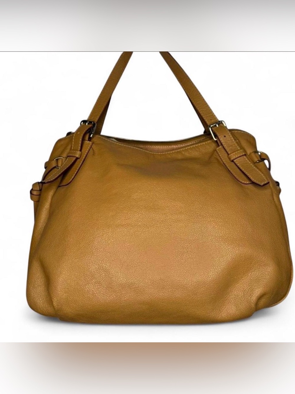 Dooney & Bourke Caramel Leather Shoulder Bag. Measurements in pics. - Picture 4 of 9